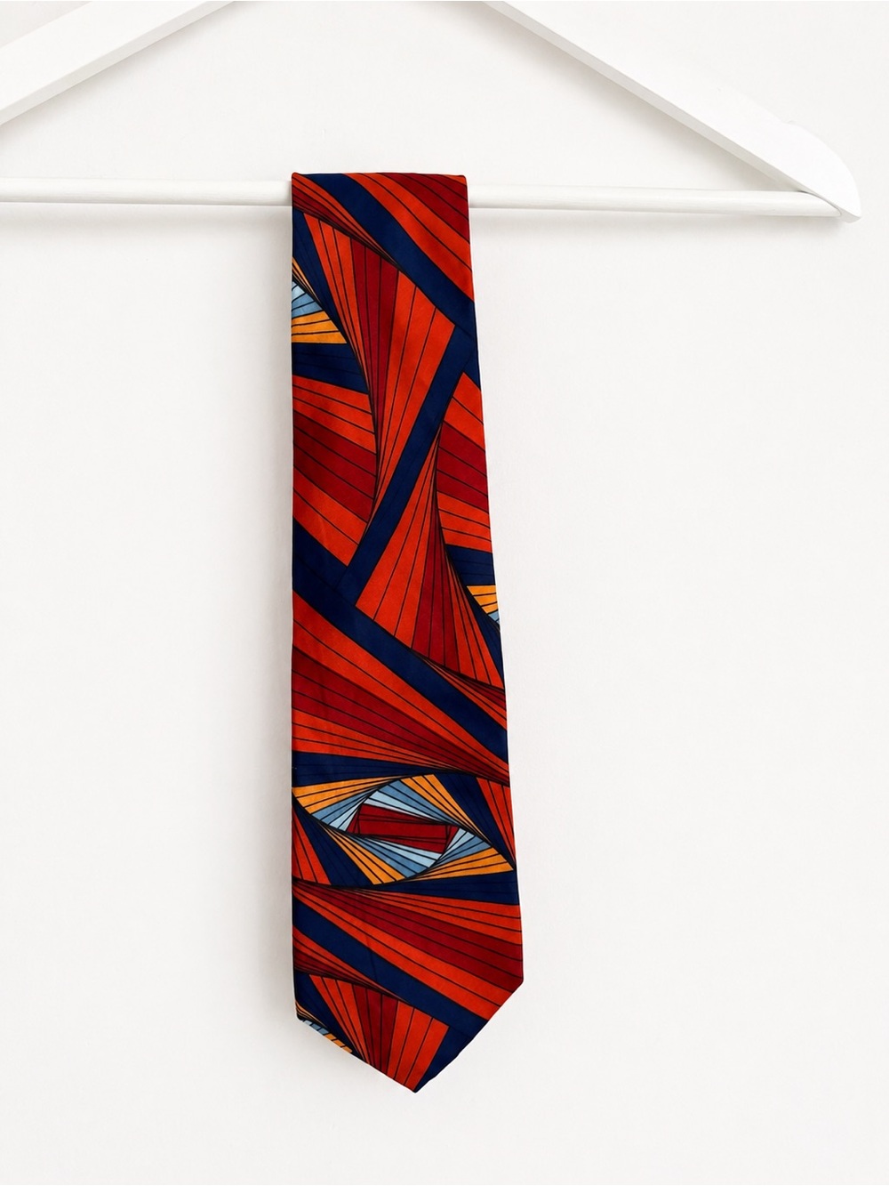 Vintage Lanvin Paris Geometric Tie Made in France Bold 80s Retro Statement